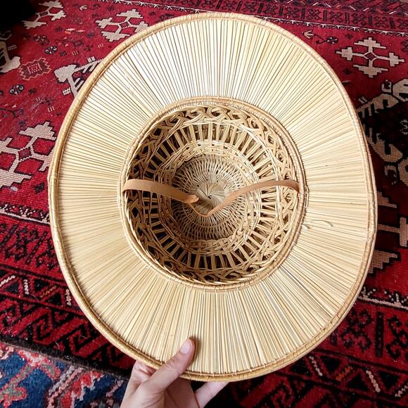 Vtg 60's Straw Safari Hat Helmet Jungle Hat Explorer - Picture 2 of 7